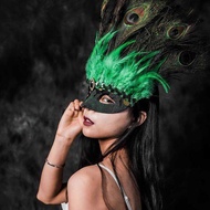 Swallowtail Butterfly Ladies Half-Face Peacock Feather Mask Owl Female scp049 Bar Props Bones