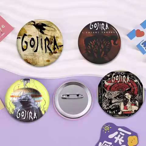 G-Gojira Band Music Alum Soft Button Pin Round Metal Badge Lapel Pin Parts Gift Friends Kid Jewelry