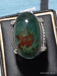 Cincin Mata Batu Natural Nogosui Bloodstone Big Size Premium Ring Perak Tebal Pesanan (Kolektor Item