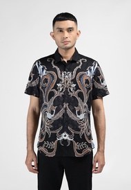 MOC Kemeja Batik Lengan Pendek Pria BRAHMA-BLACK