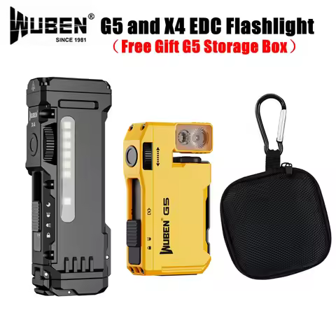 WUBEN G5 & X4 EDC Flashlight Rechargeable Portable Waterproof Torch With RGB Lights and Magnetic Tai
