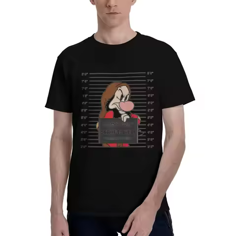 Grumpy Jail Men's Disney Novelty Tee Shirt Short Sleeve Pure Cotton T-Shirt fugees
