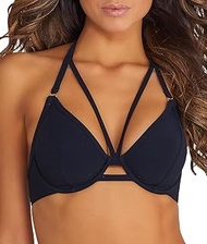 Icon Halter Bikini Top, 32E, Black