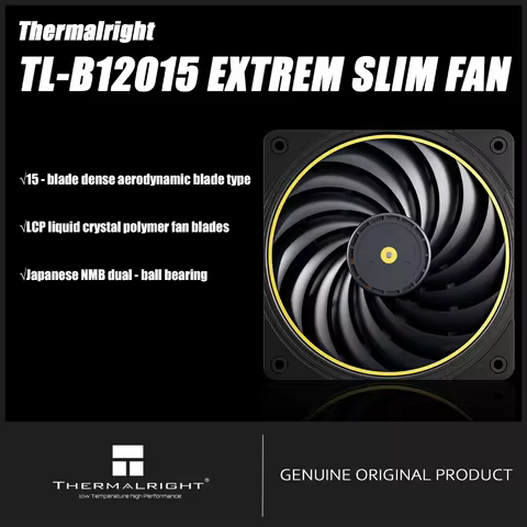 Thermalright TL-B12015 120mm Chassis Cooling Fan Ultra Performance Thin Fan 15-Blade Dense Aerodynam