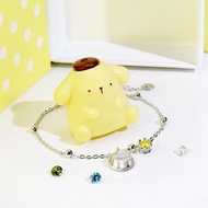 【客製化禮物】PomPomPurin 系列-焦糖布丁狗誕生石純銀手鍊
