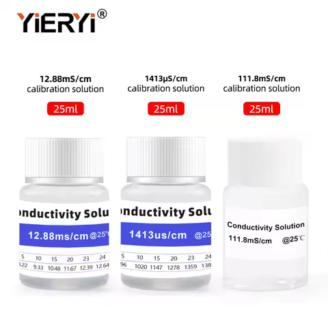 Yieryi 25ml/50ml Conductivity Calibration Solution Set 111.8mS/cm 12.88mS/cm 1413uS/cm For EC Meter 