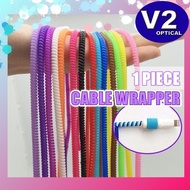 (Cable Wrapper) Protector Headphone Charger Spiral Cord String Data Line Cover DIY Charging Wire Saf