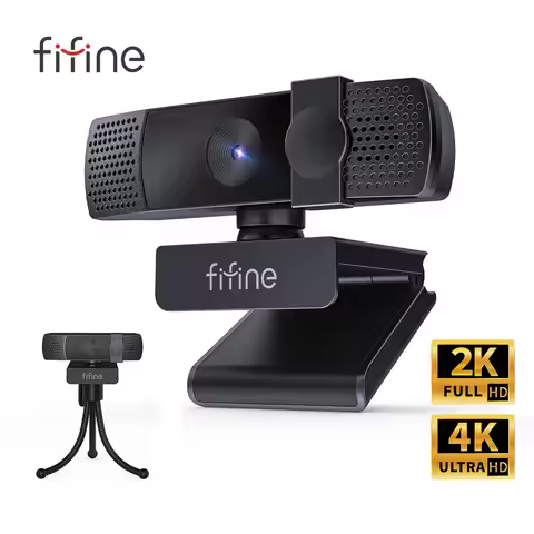 FIFINE 2K/4K USB Webcam With AutoFocus For YouTube,PC/Mac Camera With Privacy Cover For Gaming/Live 