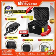 (COMBO SET) TOP BOX ABS +Rack Adjustable Lipat 45litter Y15 LC136 Y16 LCFI RS150 RSX JB SYTLE