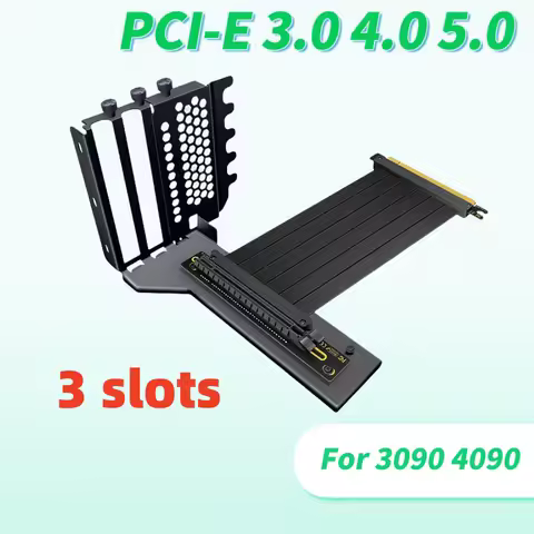 White Riser PCI-E 3.0 4.0 5.0 X16 Vertical Bracket Set 3090 4090 Graphics Card Extension Cable Suppo