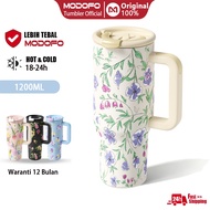 MODOFO 1200ml Straw Tumbler Tahan Sejuk & Panas Leakproof Car Cup Vacuum Insulated Stainless Steel F