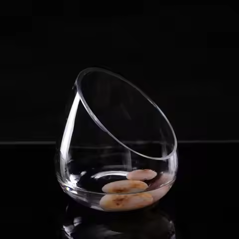 Slant Cut Bowl Glass Vase Plant Vase Micro Landscaping Container Mini Candy Bowl Jar Glass Terrarium