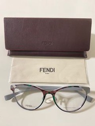 全新賠錢賣Fendi光學眼鏡義大利製芬迪近視眼鏡精品眼鏡銀色鏡框膠框眼鏡高墊鼻FF0278