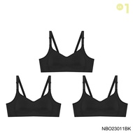 ( Set 3 ชิ้น ) Sabina เสื้อชั้นใน Invisible Wire (ไม่มีโครง) รุ่น Function Bra รหัส NBO23011 สีดำ