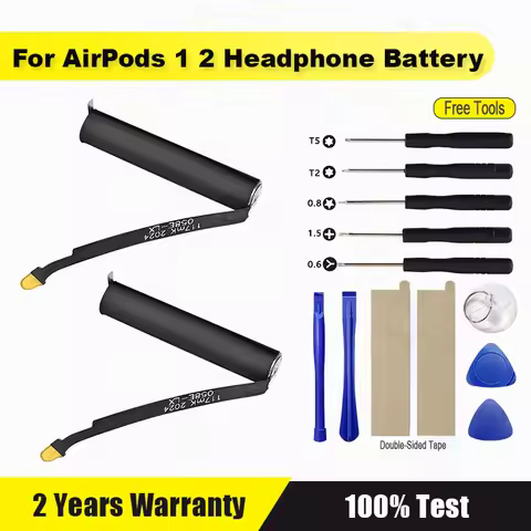 100% New 25mAh XDOU Battery For Airpods 1st 2nd A1604 A1523 A1722 A2032 A2031 For AirPods 1 2 Headph