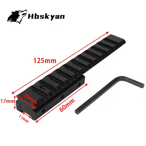 High-Precision 11-Slot 11mm to 20mm Picatinny Rail Adapter | Solid Aluminum Alloy Extension Base for