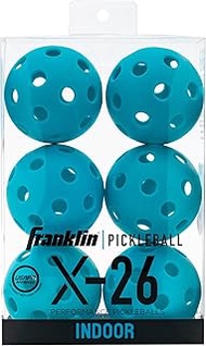 Franklin Sports X-26 Indoor Pickleballs - 3 Pack, 12 Pack & 100 Pack Bulk - USAPA Approved Tournamen