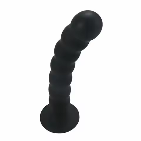 Silicone Ribbed Anal Beads Butt Plug Large Long Dildo Bumpy Prostate Massager