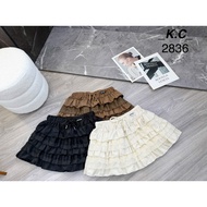 Short flared skirt made of thick velvet fabric CV2836-A7TH - NhiNhi Shop