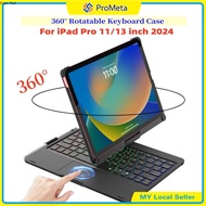 Papan Kekunci Wayarles Wireless Keyboard W/Touchpad 360 Rotating for IPad 11 A16 Air4 5 6 Air M3 Min