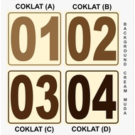 6x6 cm Number Stickers, 1-10 / 1-15 / 1-20 Glossy Vinyl Sticker Material, Waterproof, Boarding House