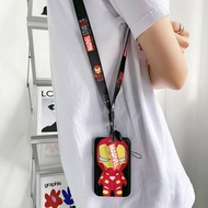 Id Card Holder Case Cartoon Spider Man Bus Card Work Rope Id Set Card Hanging K7b4