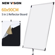 AMBITFUL 60x90cm 27inchx35inch Sun Scrim with Light Stand Kit Large 5in1 Black Silver Gold White Dif