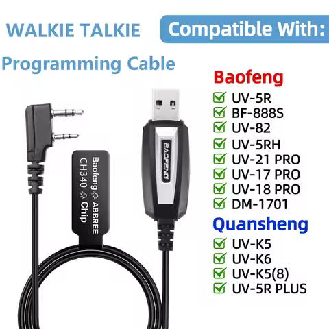 Original Baofeng USB Programming Cable With Driver CD for UV-5R BF-888S 5RH UV-21 PRO Quansheng UV-K
