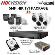 Hikvision CCTV 5MP HIK TVI 8 Channel Package A6