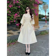 FLASH ~ LIMITED STOCKS Korean Dress AM110 Fashionable Short Sleeve V-neck slim waist dress