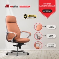 AM Office JLY2302 Royale Half Leather Highback Chair