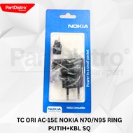 OLD SCHOOL NOKIA CHAGER ORIGINAL TC/ AC-15E NOKIA N70/N95 WHITE+KBL SQRing