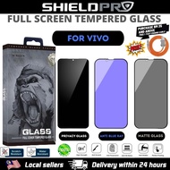 VIVO Y29T Y29S 5G  HD Tempered Glass Screen Protector matte privacy blue ray clear green