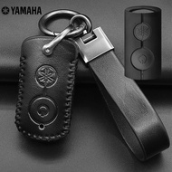 YAMAHA Leather Key Cover For YAMAHA Nmax AEROX V2 2020 / Aerox S / Xmax NVX155 QBIX AEROX JAUNS XMAX300 motorcycleKey Cover case remote Holder keychain accessories