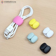 Wishlistforyou 1Pc/5Pcs Colorful Data Cable Organizer Earphone Charging Cable Storage Buckle Multifunctional Desktop Cable clamp I3R6