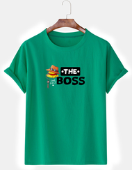 Kaos Pria The BOSS Atasan Lengan Pendek Oblong Distro Pakaian Laki Laki Tshirt Man Dalaman Baju Logo