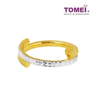 TOMEI Dual-Tone Ring, Yellow Gold 916