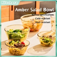 Kitchara💗 Glass Mixing Bowl Salad Bowl Tableware Bakeware Glass Salad Bowls for Kitchen Microwave an