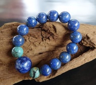 天然青金石 老綠松石 15子 手串 西藏老綠松石 藏傳老绿松石 古董