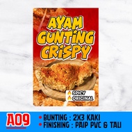 BANNER BUNTING AYAM GUNTING CRISPY
