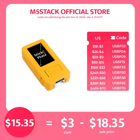 M5Stack Official M5StickC PLUS2 ESP32 Mini IoT Development Kit 1.14-inch TFT Screen IoT Controller f