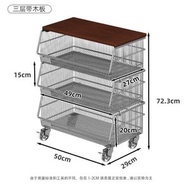 Others - 304不銹鋼廚房蔬菜置物架 落地多層不銹鋼菜籃子收納架 放水果菜筐