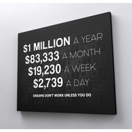 Bathroom Decoration Wall Art 0k Dollars A Year Office Inspirational Canvas Printing Success Enterpri