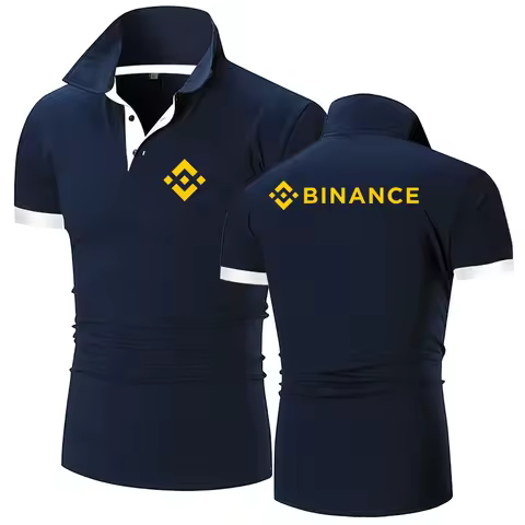 Binance Crypto 2022 Men's New High Quality Summer Polos Shirts Cotton Siml Fit Casual Short-Sleeve L