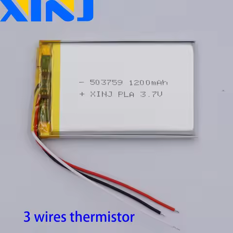 3.7V 1200mAh 4.44Wh Rechargeable Replacement Li Lipo Battery 503759 Thermistor 3 Wires For Bluetooth