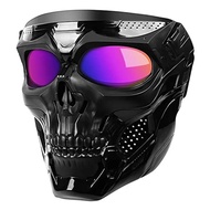 【Worth-Buy】 Cool Skull Motorcycle Face With Plastic Open Face Motorcycle Helmet Moto Casco Cycling Headgear Face Shield