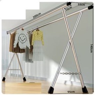 全城熱賣 - 多用途晾衣架 衣帽架 簡約掛架 曬被架【特粗25管 雙桿 長2.0米高1.4米】大小：【大】