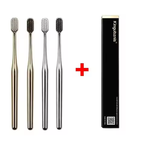 1-4Pcs Soft Toothbrush For Men And Women Adult Toothbrush Gold And Silver Toothbrush Elegant And Sof