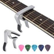 Guitar Capo  5Pcs Celluloid Pick Zinc Alloy Accessories for Banjo Mandolin