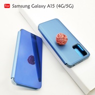 Carristo Samsung Galaxy A15 4G 5G A35 A55 A05S Delight Mirror Flip Case Cover Stand Pouch Leather Ca